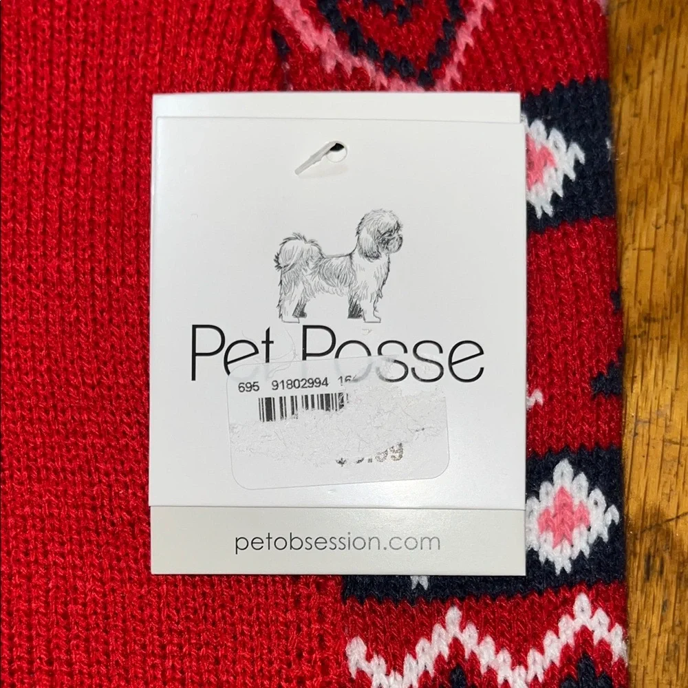 NWT Pet Posse Red and Pink Knit Dog Sweater Size Small
